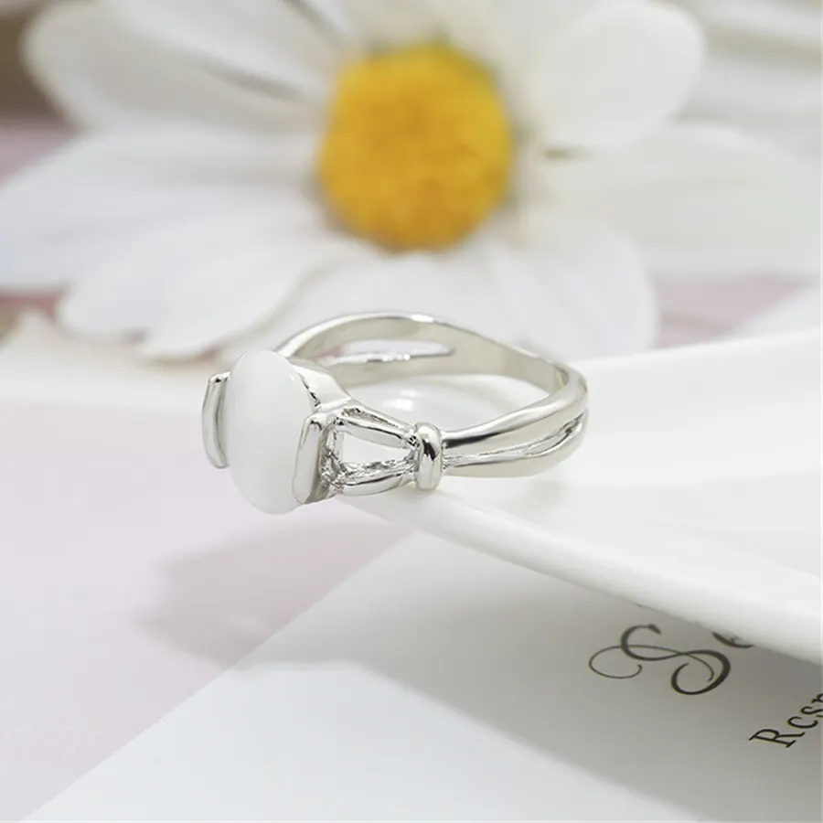 Authentic Hot Twilight Saga Bella Ring Silver Plated Opals Rings Simple Classic Movie Film Jewelry For Women Finger Accessories