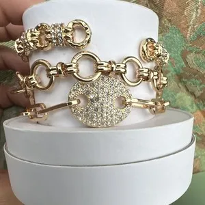 Authentic Bomb Party 3 Bracelet Spring Stack 2025 Gold Plated Lab Created Stones.