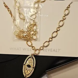 Authentic Bomb Party Obsidia The Takeover Necklace Gold Plated Onyx Sandstone 18" NK85463