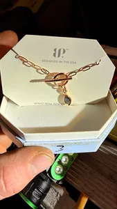 Authentic Ring Bomb Party RBP6580 Rose Gold Plated Black Crystal Pendant Necklace 18in