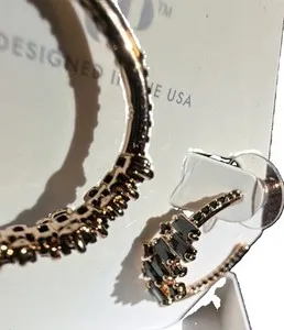 Authentic Eclipse Guardian Rose Gold Hoops - Black Onyx Shadow and Light Amulet