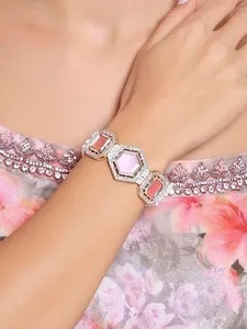 Authentic Gold Plated Women's Bracelet Traditional Kundan Ethnic Party Wedding Jewelry
