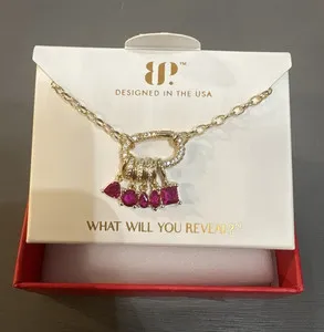 Authentic Crimson Elixir: The Gold-Plated Lab Ruby and Star-Dust Charm Necklace
