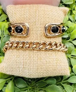 Authentic The Obsidian Guardian: Gold-Plated Cuban Link Cuff
