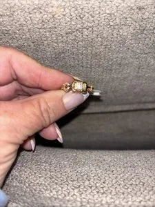 Authentic The Veleena Band: Radiant Gold-Plated CZ Ring Size 7