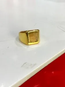 Authentic Celestial Signet: 18K Gold-Plated Sterling Silver Ring of Astral Authority