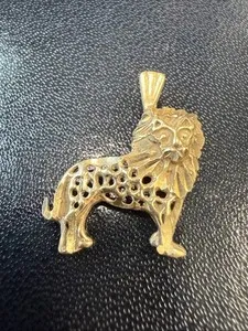 Authentic 24k Gold Plated Over Sterling Silver .925 LION Charm Pendant