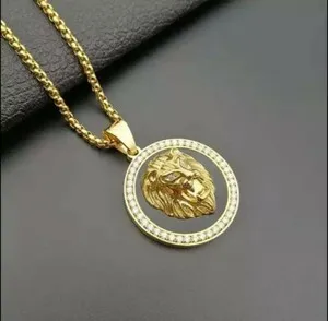 Authentic Gold Plated Lion Pendant Hip Hop 24 Inch Chain Necklace