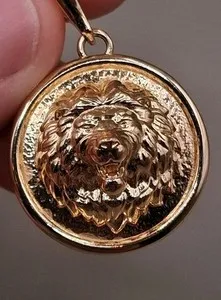 Authentic Milor Itaor Bellezza Gold Plated Lion Pendant Italy