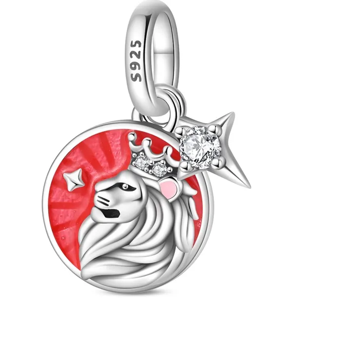 Authentic 925 Sterling Silver Lucky Lion Talisman Beads Dangle Fit Diy Original Bracelet Birthday Jewelry