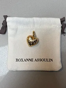 Authentic Roxanne Assoulin Mini Twinkle Twinkle Heart Charm Pendant Gold Plated Signed