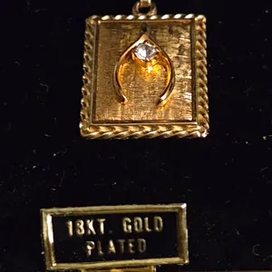 Authentic Celestial Rectangle Amulet – Gold‑Plated Sacred Pendant