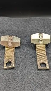 Authentic Hickok USA Designer Signed Enamel Gold Plated Mesh Cufflinks