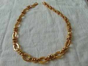 Authentic francesca visconti signed gold plated 20 inches long chain necklace