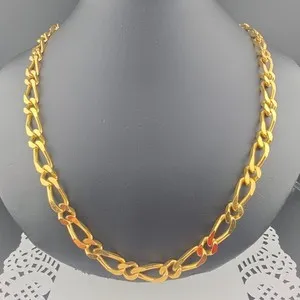 Authentic Vintage Signed Monet Gold Plated Figaro Chain 24" Necklace