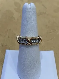 Authentic Uncas JBK Designer Signed CZ Gold Plated Sterling Silver 925 Ring Size 7