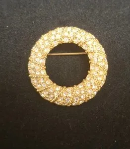 Authentic Stardust Serenade: Vintage Swarovski Signed Gold Plated Rhinestone Crystal Brooch