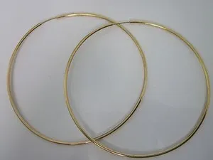 Authentic 14 karat gold plated 3 1/2 inch large endless hoop earring sale