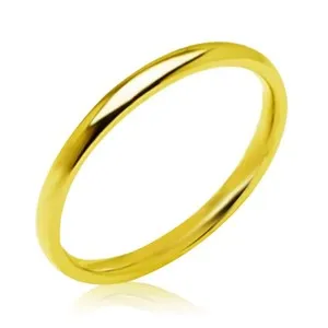 Authentic Samie Collection 18Karat Gold Plated Plain Wedding Band, 2mm