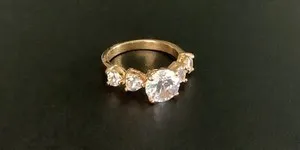 Authentic 10 Karat Gold Plated Elegant Cubic Zirconia Ring Size 7