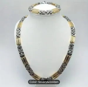 Authentic Men’s 18 karat Gold Plated Necklace Set