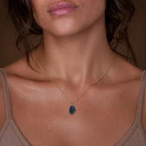 Authentic 16" + 2" 14 Karat Gold Plated Diamond Chip Necklace