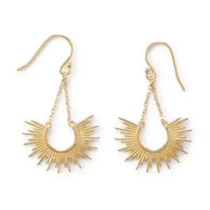 Authentic 14 Karat Gold Plated Sunburst Earrings