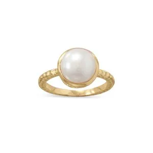 Authentic The Lunar Dewdrop: 14k Gold Plated Pearl Talisman Ring