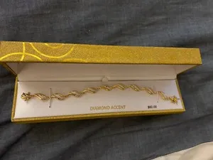 Authentic 18 Karat Gold Plated Diamond Accent Bracelet