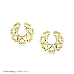 Authentic Sacred Heart Radiance: 14k Gold-Plated Celestial Adornments