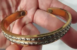 Authentic Celestial Magnet Cuff: 24K Gold‑Plated Mixed‑Metal Bracelet