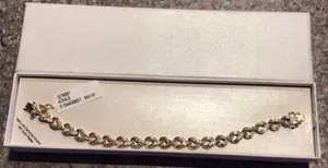 Authentic Eternal Radiance: 7.5 Inch 18K Gold Plated Diamond Accent Bracelet