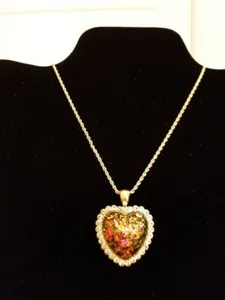 Authentic Blazing Heart of the Sacred Flame – Resin Opal on 18K Gold‑Plated Twisted Rope