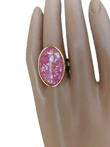 Authentic The Dawn Horizon: Sherbet Pink Opal & 18K Gold-Plated Ring