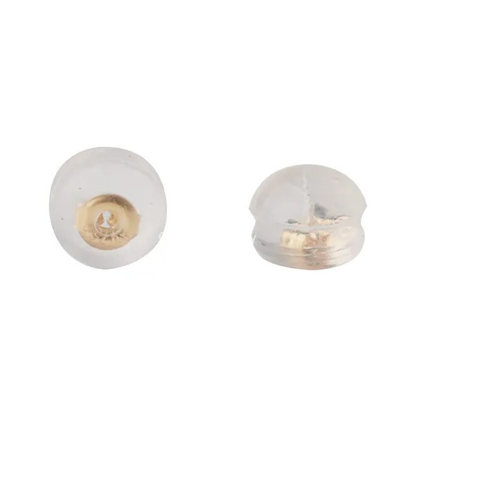Authentic 18k Gold Earnut with Silicon Wrapped, Solid AU750 18 karat Oro Earring Backs for Jewelry DIY Making Accessories