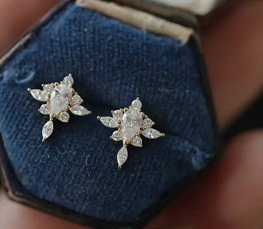 Authentic 9k gold stud earrings karat gold earrings mini earring au375 jewelry
