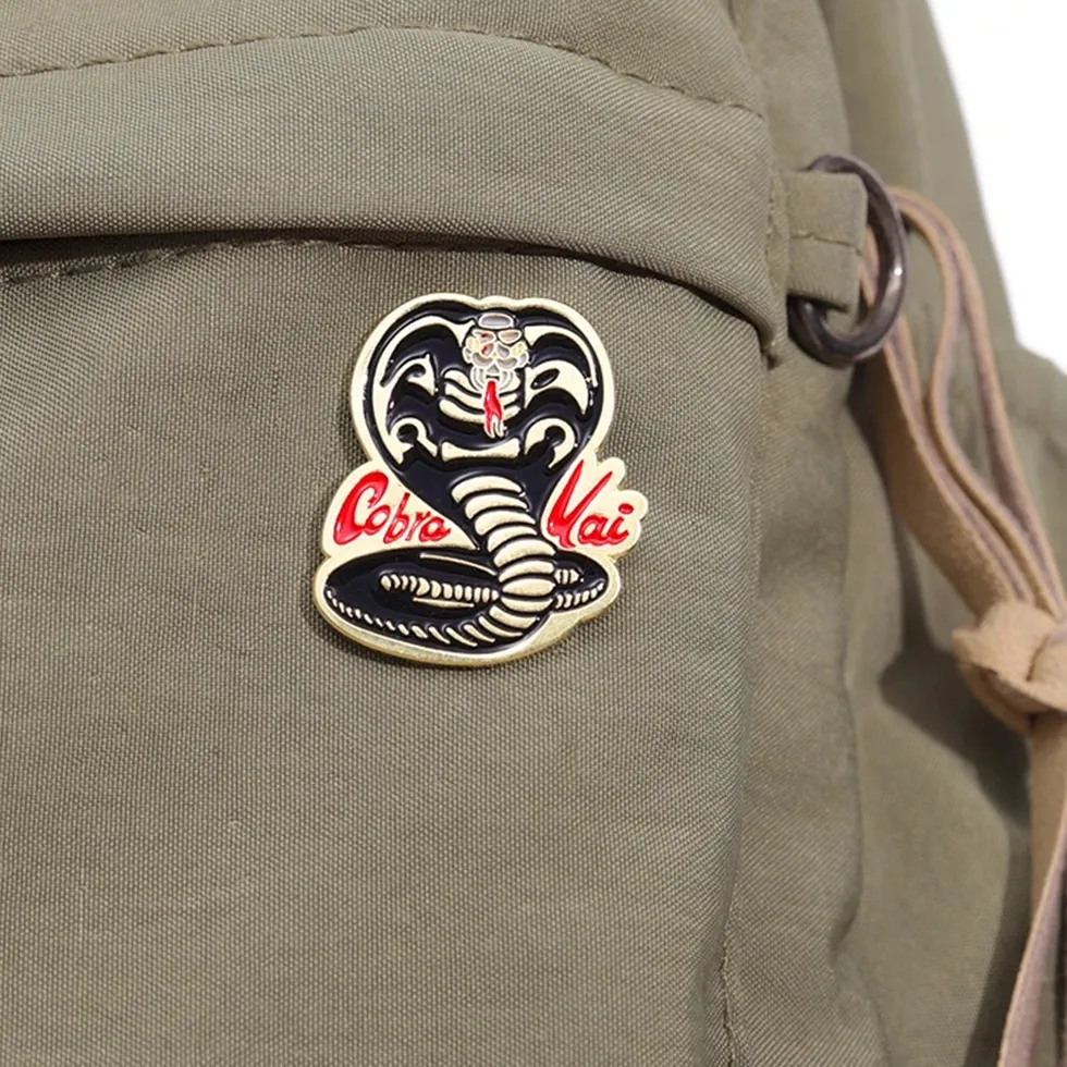 Authentic The Karate Cobra Kai Enamel Pin Comedy Movies Cobra Metal Brooch Lapel Backpack Badge Funny Jewelry for Kids Friends