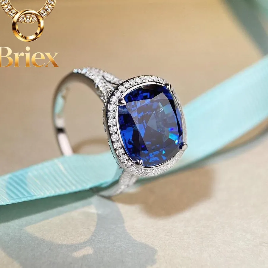 Authentic Briex Jewelry Luxury Solid Platinum PT950 Women's Round Diamond Ring Ring 6 karat Moissanite Diamond Ring