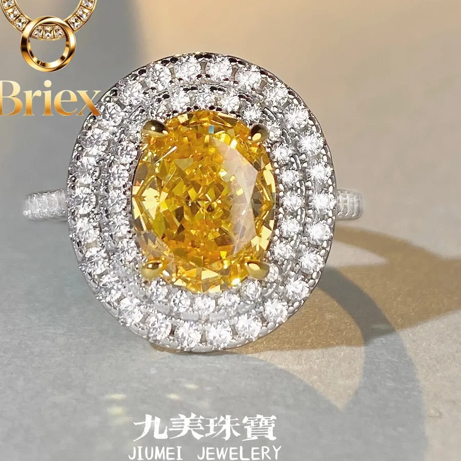 Authentic Briex Jewelry Luxury Solid Platinum PT950 Women's 4 karat Ice Flower Diamond Ring