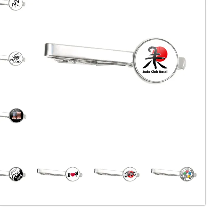 Authentic Sports I Love Judo Men's Karate Jewelry High Quality Handmade Glass Cabochon Tie Clips