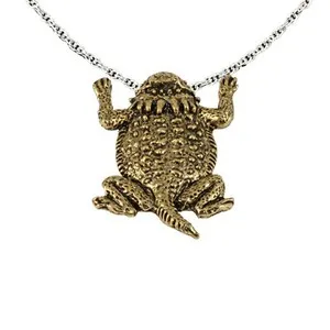 Authentic Creative Pewter Designs Horny Toad, Short Horned Lizard Reptile Necklace A061PEN