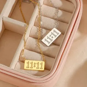 Authentic 304 No Inlaid 18K Gold Plated Plating Necklace Women's #5