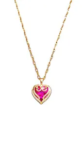 Authentic 18K Gold Plated Heart Necklace Cubic Zirconia Inlaid Pendant Valentine