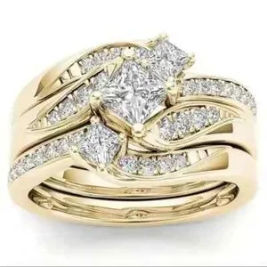 Authentic Stackable Women Gold Plated Ring With Zirconia Inlaid Size 6, 8, 9, 10