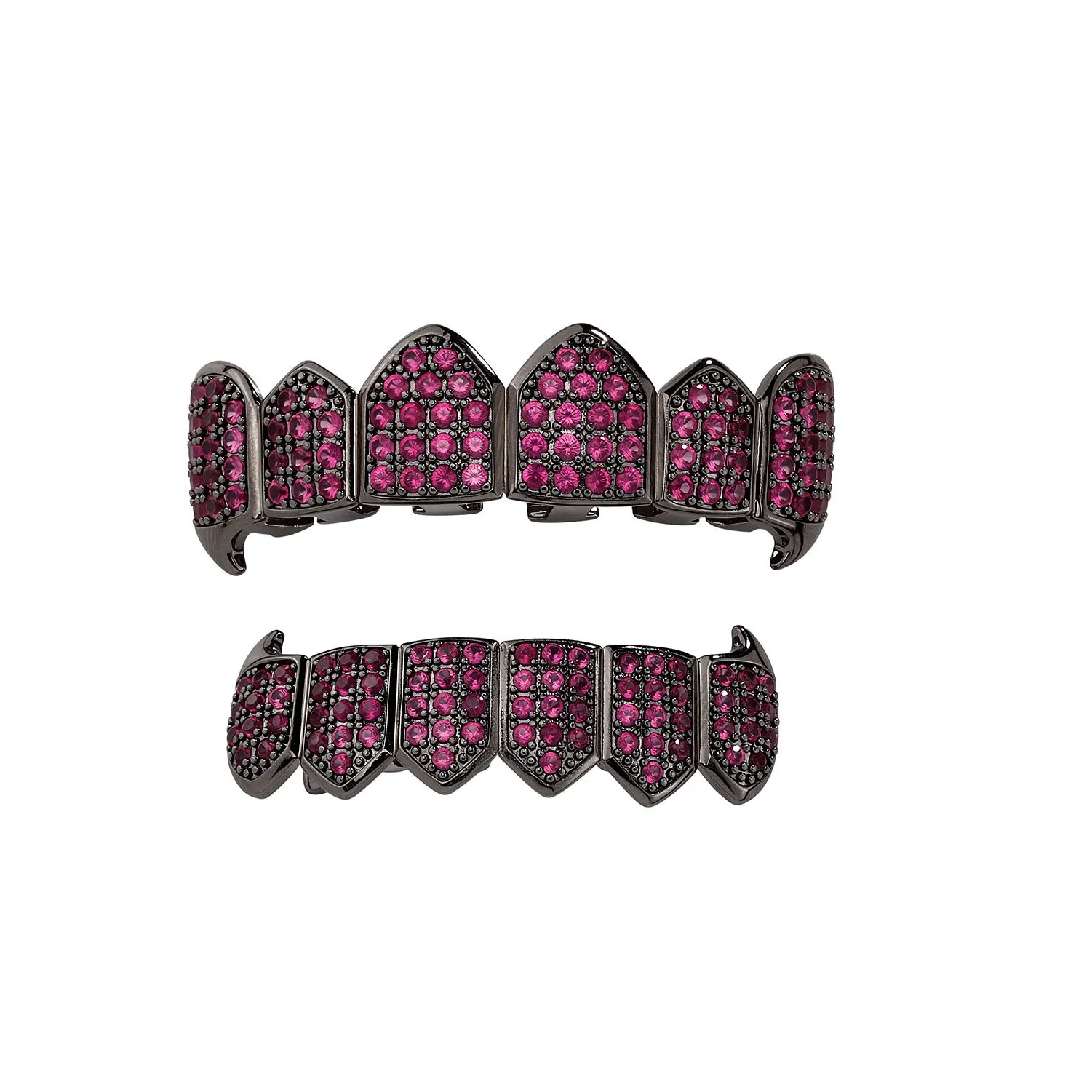 Authentic 1Pc Unique Design Inlaid Purple Zircon Hip Hop Teeth Grillz Body Jewelry CZ Tooth Halloween Party Essential