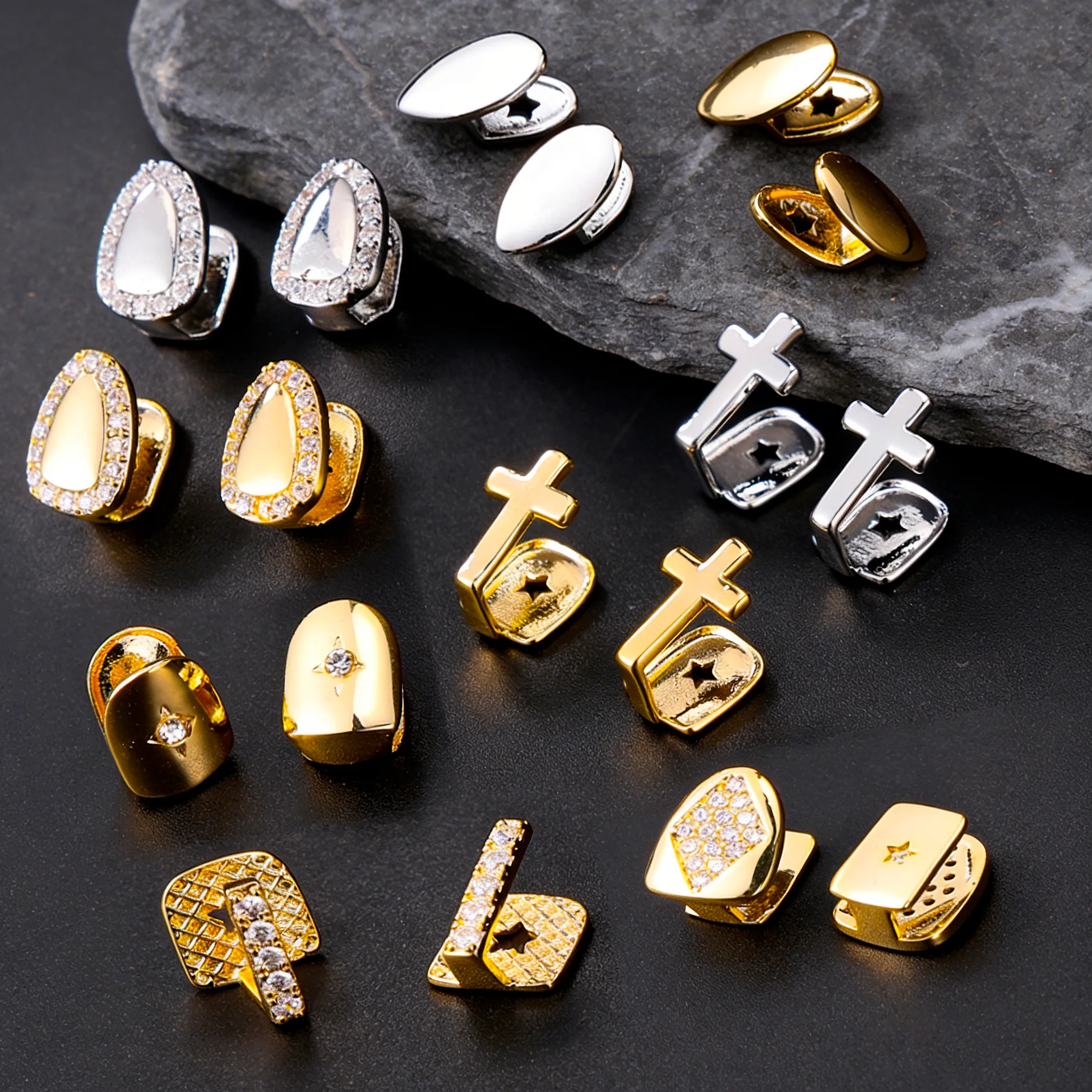 Authentic Celestial Embrace: Star & Cross Zirconia Amulet