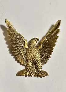 Authentic Vintage MCM Heraldic Gold Plated Federalist American Bald Eagle Pin, Patriotic