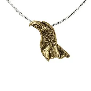 Authentic Creative Pewter Designs Bald Eagle Head With Flag Bird Necklace, B052PEN