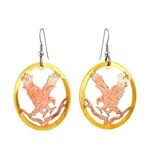 Authentic Earrings Gold Plated Earrings Cutout Animal Earrings Hummingbird Earrings