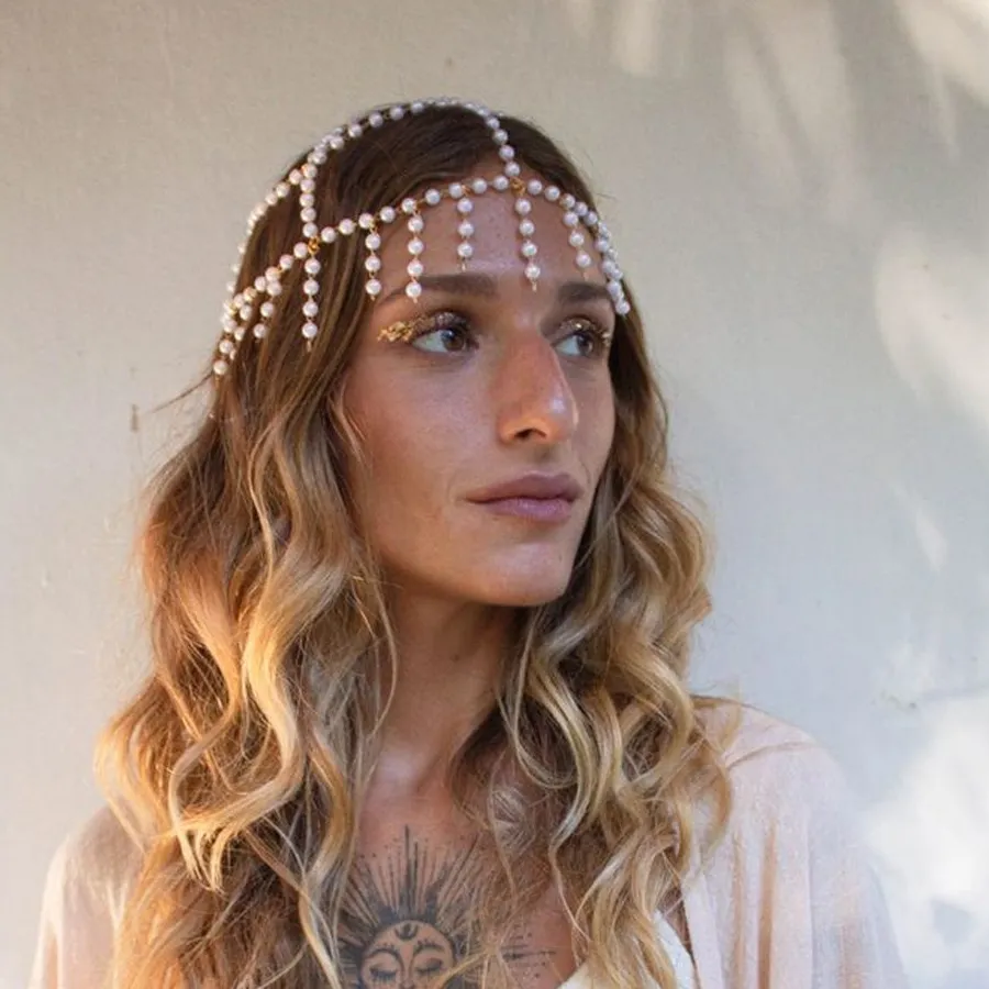Authentic The Great Gatsby Pearl Tassel Headpiece - A Mystical Journey to the Roaring Twenties